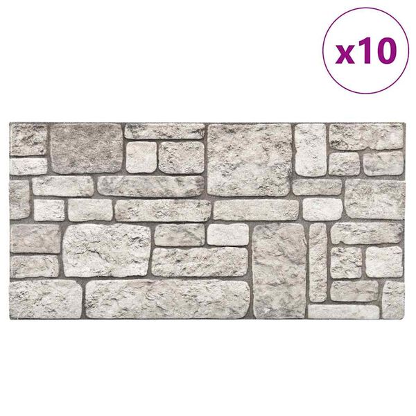 vidaXL 3D Wall Panels with Grey Brick Design 10 pcs EPS