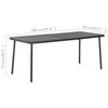 vidaXL Garden Table Dark Grey 180x83x72 cm Steel