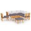 vidaXL 8 Piece Garden Lounge Set with Cushions Solid Acacia Wood