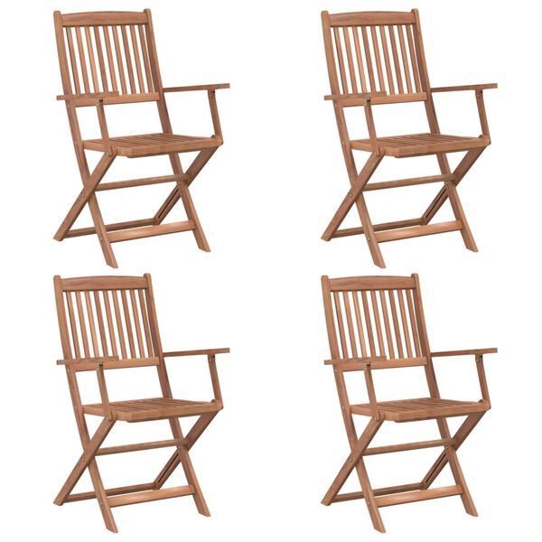 vidaXL 5 Piece Folding Outdoor Dining Set Solid Acacia Wood