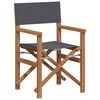 vidaXL Director Chair Grey Solid Teak Wood
