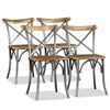 vidaXL Dining Chair | Set of 4 | Brown and Silver