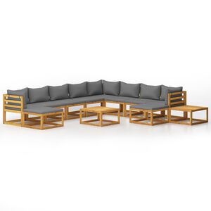 vidaXL Garden Lounge Set | Dark grey, Natural wood