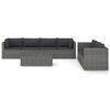 vidaXL 8 Piece Garden Lounge Set with Cushions Poly Rattan Grey
