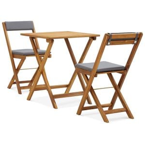 vidaXL | Bistro sets | with Cushion 2 pcs Dark Grey Solid Acacia Wood
