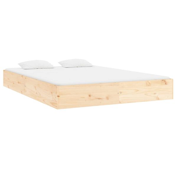vidaXL Bed Frame without Mattress Solid Wood 140x200 cm