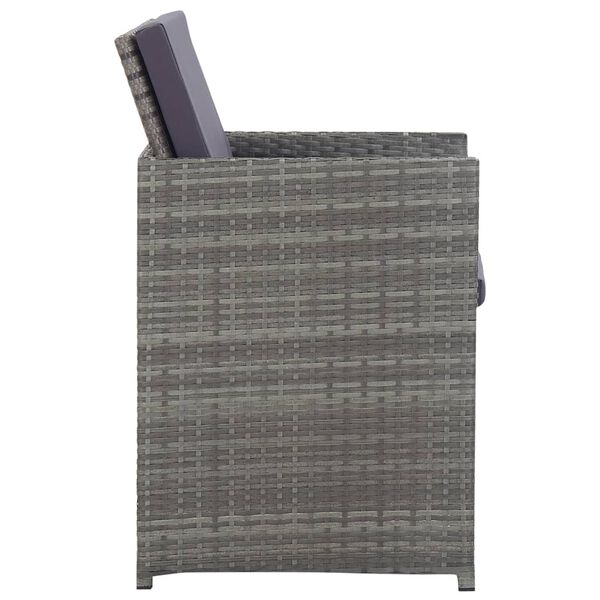 vidaXL 13 Piece Outdoor Dining Set Poly Rattan and Acacia Wood Anthracite