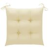 vidaXL Garden Chairs with Cream White Cushions 2 pcs Solid Teak Wood