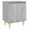 vidaXL Bed Cabinet with Solid Wood Legs Grey Sonoma 40x30x50 cm