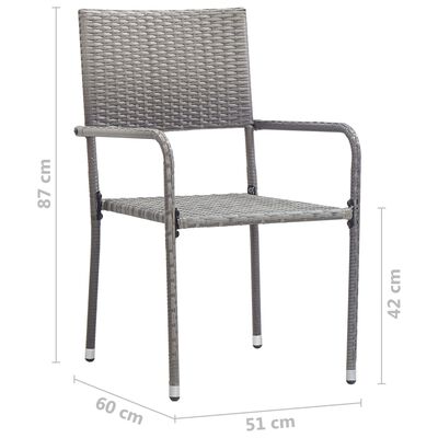 vidaXL Outdoor Dining Chairs 4 pcs Poly Rattan Anthracite