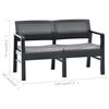 vidaXL 2-Seater Garden Bench with Cushions 120 cm Plastic Anthracite