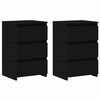 vidaXL Bed Cabinets 2 pcs Black 40x35x62,5 cm Engineered Wood