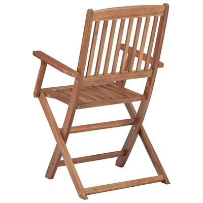 vidaXL Folding Garden Chairs 2 pcs with Cushions Solid Acacia Wood