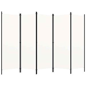vidaXL 5-Panel Room Divider White 250x180 cm