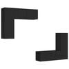 vidaXL TV Cabinet Set | Set of 4 | Black | Engineered wood | Medium