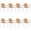 vidaXL Garden Chairs 8 pcs with Cushions Solid Teak Wood
