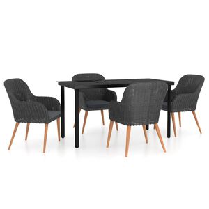 vidaXL Garden Dining Set | Black, Dark Grey
