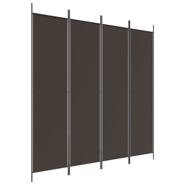 vidaXL 4-Panel Room Divider Brown 200x200 cm Fabric
