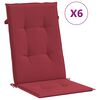 vidaXL Garden Highback Chair Cushions 6 pcs Wine Red 120x50x3 cm Fabric