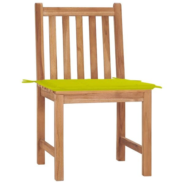 vidaXL Garden Chairs 2 pcs with Cushions Solid Teak Wood