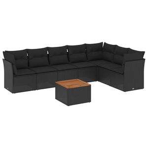 vidaXL Garden Sofa Set | Black | PE Rattan | Large | Modular | Garden Sofa Set