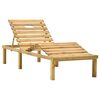 vidaXL Garden Sun Lounger with Table and Cushion Impregnated Pinewood