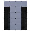 vidaXL Modular Cabinet 14 Compartments Black and White 37x146x180.5 cm