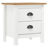 vidaXL Bedside Cabinet Hill White 46x35x49.5 cm Solid Pine Wood