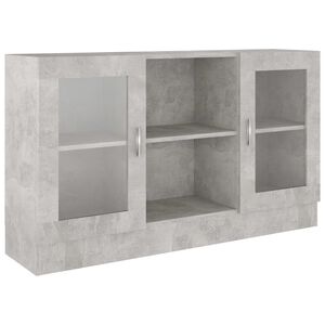 vidaXL Vitrine Cabinet Concrete Grey 120x30,5x70 cm Engineered Wood