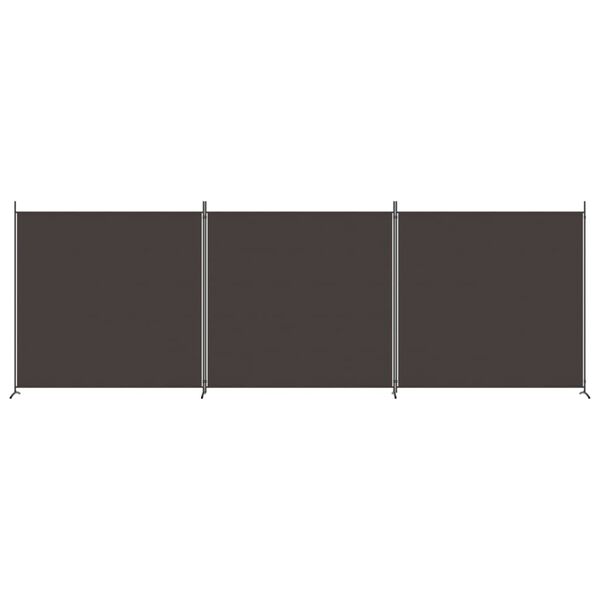 vidaXL 3-Panel Room Divider Brown 525x180 cm Fabric