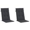 vidaXL Garden Highback Chair Cushions 2 pcs Black 120x50x3 cm Fabric