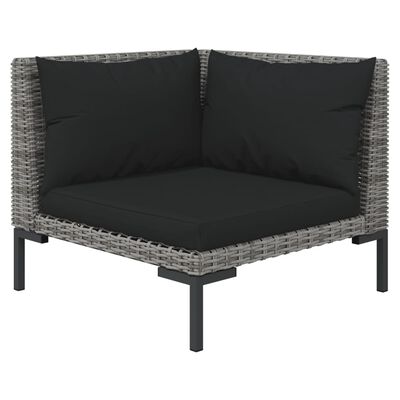 vidaXL 8 Piece Garden Lounge Set with Cushions Poly Rattan Dark Grey