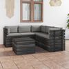 vidaXL 6 Piece Garden Pallet Lounge Set with Cushions Solid Pinewood