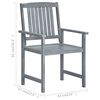 vidaXL Garden Chairs with Cushions 2 pcs Grey Solid Acacia Wood