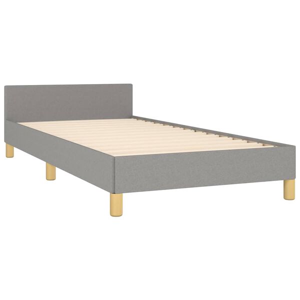 vidaXL Bed Frame without Mattress Light Grey 92x187 cm Single Fabric