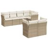 vidaXL 7 Piece Garden Sofa Set with Cushions Beige Poly Rattan