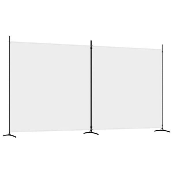 vidaXL 2-Panel Room Divider White 348x180 cm Fabric