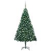 vidaXL Artificial Pre-lit Christmas Tree with Ball Set Green 210 cm PVC