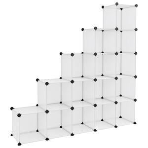 vidaXL Storage Cube Organiser with 15 Cubes Transparent PP