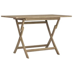 vidaXL Folding Garden Table Grey 120x70x75 cm Solid Wood Teak