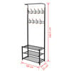vidaXL Clothes Rack with Shoe Storage 68x32x182.5 cm Black