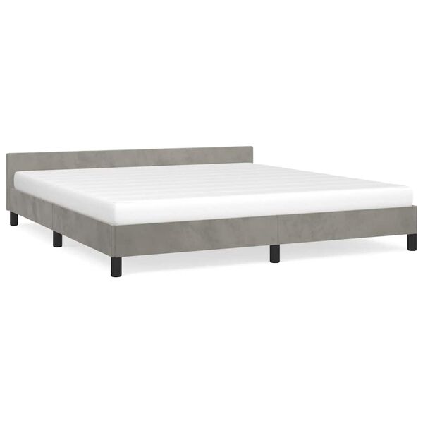 vidaXL Bed Frame without Mattress Light Grey 180x200 cm Super King Velvet