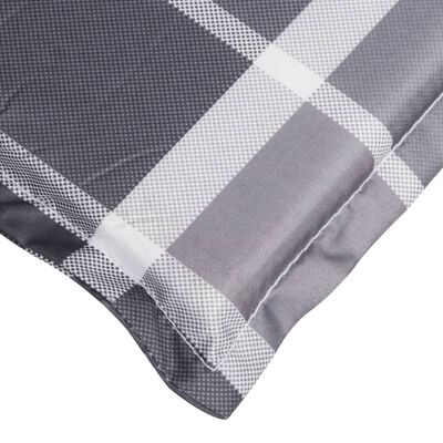 vidaXL Deck Chair Cushion Grey Check Pattern (75+105)x50x4 cm