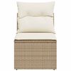 vidaXL Garden Chair Armless with Cushions Beige Poly Rattan