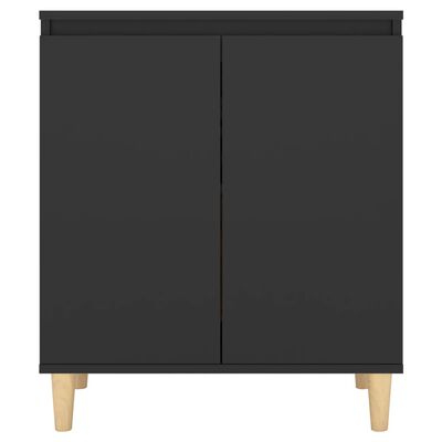 vidaXL Sideboard with Solid Wood Legs Black 60x35x70 cm Engineered Wood