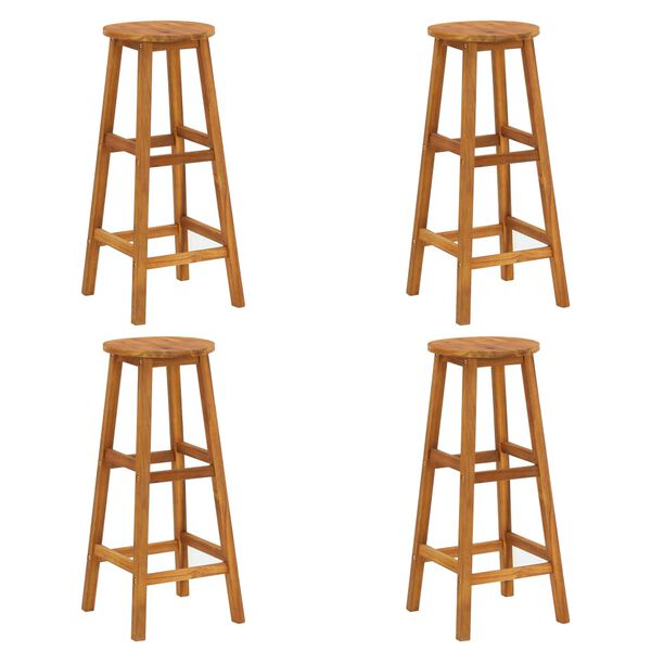 vidaXL Bar Stools 4 pcs Solid Acacia Wood