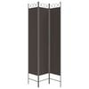 vidaXL 3-Panel Room Divider Brown 120x220 cm Fabric