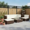 vidaXL 6 Piece Garden Lounge Set with Cushions Poly Rattan Brown