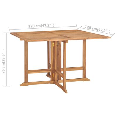 vidaXL 5 Piece Folding Outdoor Dining Set Solid Teak Wood