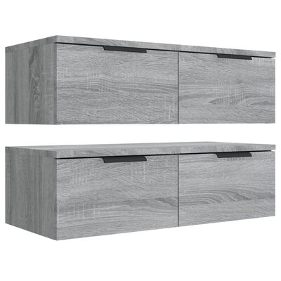 vidaXL Wall Cabinets 2 pcs Grey Sonoma 68x30x20 cm Engineered Wood